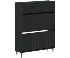 Batu skrynia ZWOLLE 78 x 24 x 103 cm Apdirbta mediena Juoda