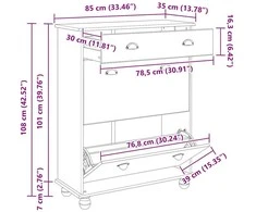 Batu skrynia ASKIM Ruda 85 x 35 x 108 cm Kietos pušies mediena