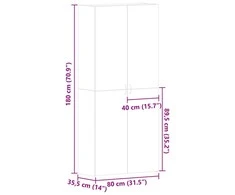 Batu skrynia Pilka 80 x 35.5 x 180 cm Apdirbta mediena