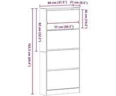 Batu skrynia 80 x 21 x 163,5 cm Apdirbta mediena Senas medis