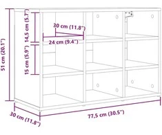 Batu skrynia Betono pilka 77,5 x 30 x 51 cm Apdirbta mediena