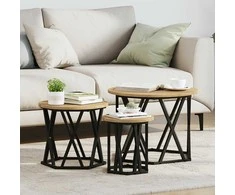 Nesting šoninis stalas 3 pcs Amatininkų ąžuolas