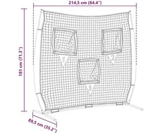 Beisbolo treniruočių tinklas Juoda 214,5 x 89,5 x 181 cm