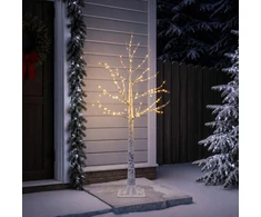 Beržinė Kalėdų eglutė Balta 22 x 22 x 150 cm Plastmasė 232 LED