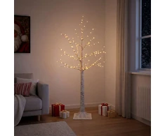 Beržinė Kalėdų eglutė Balta 22 x 22 x 150 cm Plastmasė 232 LED