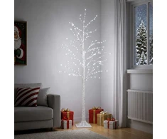 Beržinė Kalėdų eglutė Balta 22 x 22 x 180 cm Plastmasė 319 LED