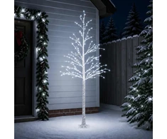 Beržinė Kalėdų eglutė Balta 25 x 25 x 240 cm Plastmasė 493 LED