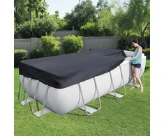 Bestway® Flowclear™ PVC baseino uždangalas 396 x 185 cm, juodas, kvadratinis