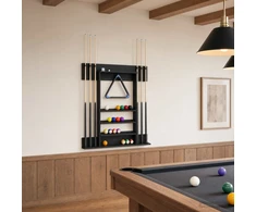 Biliardo lazdos stovas Apdirbta mediena 93 x 12 x 103 cm Juoda