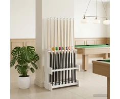 Biliardo lazdos stovas Apdirbta mediena 60 x 35 x 60 cm Balta