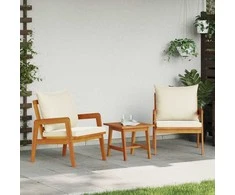 Lauko baldų komplektas Bistro komplektas su pagalve 3 pcs Ruda Kietos akacijos mediena