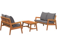 Lauko baldų komplektas Bistro komplektas su pagalve 3 pcs Ruda Kietos akacijos mediena