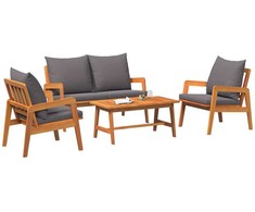 Bistro komplektas su pagalve 4 pcs Ruda Kietos akacijos mediena