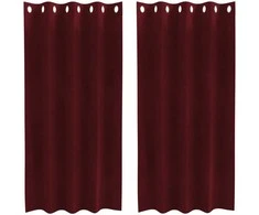 Užtemdymo užuolaidos 2 pcs Vyno raudona 140 x 175 cm Aksomas