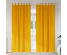 Užtemdymo užuolaidos 2 pcs Garučių geltona 140 x 260 cm Aksomas