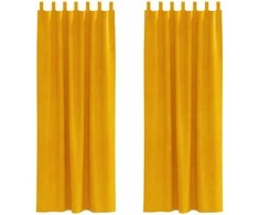 Užtemdymo užuolaidos 2 pcs Garučių geltona 140 x 260 cm Aksomas