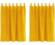 Užtemdymo užuolaidos 2 pcs Garučių geltona 140 x 140 cm Aksomas
