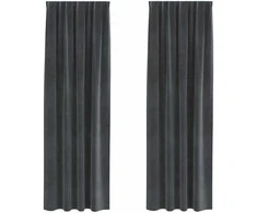 Užtemdymo užuolaidos 2 pcs Šviesiai pilka 140 x 225 cm Aksomas