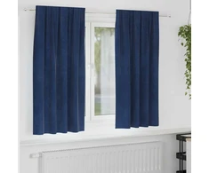 Užtemdymo užuolaidos 2 pcs Tamsiai mėlyna 140 x 175 cm Aksomas
