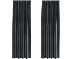 Užtemdymo užuolaidos 2 pcs Tamsiai pilka 140 x 245 cm Aksomas