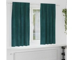 Užtemdymo užuolaidos 2 pcs Tamsiai žalia 140 x 175 cm Aksomas