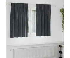 Užtemdymo užuolaidos 2 pcs Tamsiai pilka 140 x 140 cm Aksomas