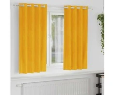 Užtemdymo užuolaidos 2 pcs Garučių geltona 140 x 175 cm Aksomas