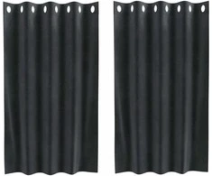Užtemdymo užuolaidos 2 pcs Tamsiai pilka 140 x 140 cm Aksomas