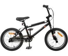 BMX Dviratis 16 Colių 5-8 metų amžiaus Juoda