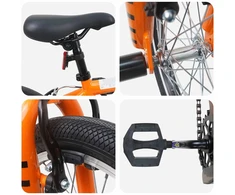 BMX Dviratis 16 Colių 5-8 metų amžiaus Oranžinė