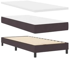 Kiemas lova su čiužiniu Tamsiai rudas 80 x 200 cm audinys