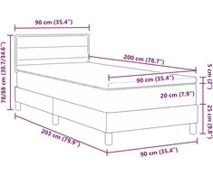 Kiemas lova su pagalve Tamsiai rudas 90 x 200 cm audinys