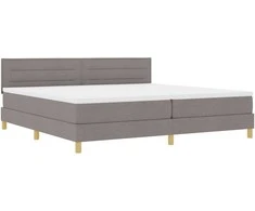 LED Čiužinio Lova su LED juostelėmis Taupe 200 x 200 cm audinys