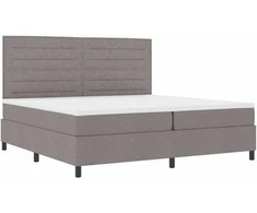 Kiemas lova su čiužiniu su LED Taupe 200 x 200 cm audinys