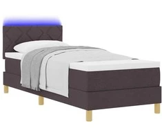 LED Čiužinio Lova Tamsiai rudas 80 x 200 cm audinys