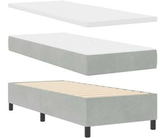 Kiemas lova su galvūgalio Šviesiai pilka 80 x 200 cm Aksomas