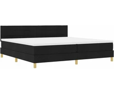 Kiemas lova su pagalve su galvūgalio Juoda 200 x 200 cm audinys
