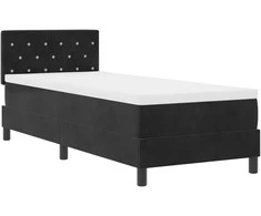 LED Čiužinio Lova su čiužiniu su LED Juoda 80 x 200 cm Aksomas