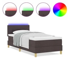 LED Čiužinio Lova Tamsiai rudas 80 x 200 cm audinys
