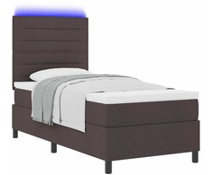 Kiemas lova su čiužiniu Tamsiai ruda 100 x 200 cm audinys