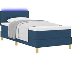 LED Čiužinio Lova su pagalve Mėlyna 80 x 200 cm audinys