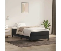 Box Spring Lova be čiužinio Juoda 100x220 cm aksomas