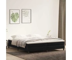 Box Spring Lova be čiužinio Juoda 200x210 cm aksomas