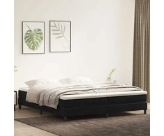 Box Spring Lova be čiužinio Juoda 200x220 cm aksomas