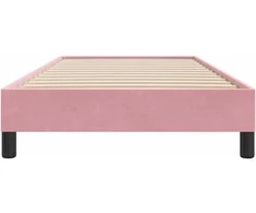 Box Spring Lova be čiužinio Rožinė 100x210 cm aksomas