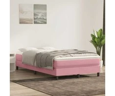 Box Spring Lova be čiužinio Rožinė 120x220 cm aksomas