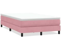Box Spring Lova be čiužinio Rožinė 120x220 cm aksomas