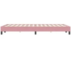 Box Spring Lova be čiužinio Rožinė 120x220 cm aksomas