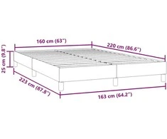 Box Spring Lova be čiužinio Rožinė 160x220 cm aksomas