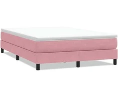 Box Spring Lova be čiužinio Rožinė 160x220 cm aksomas